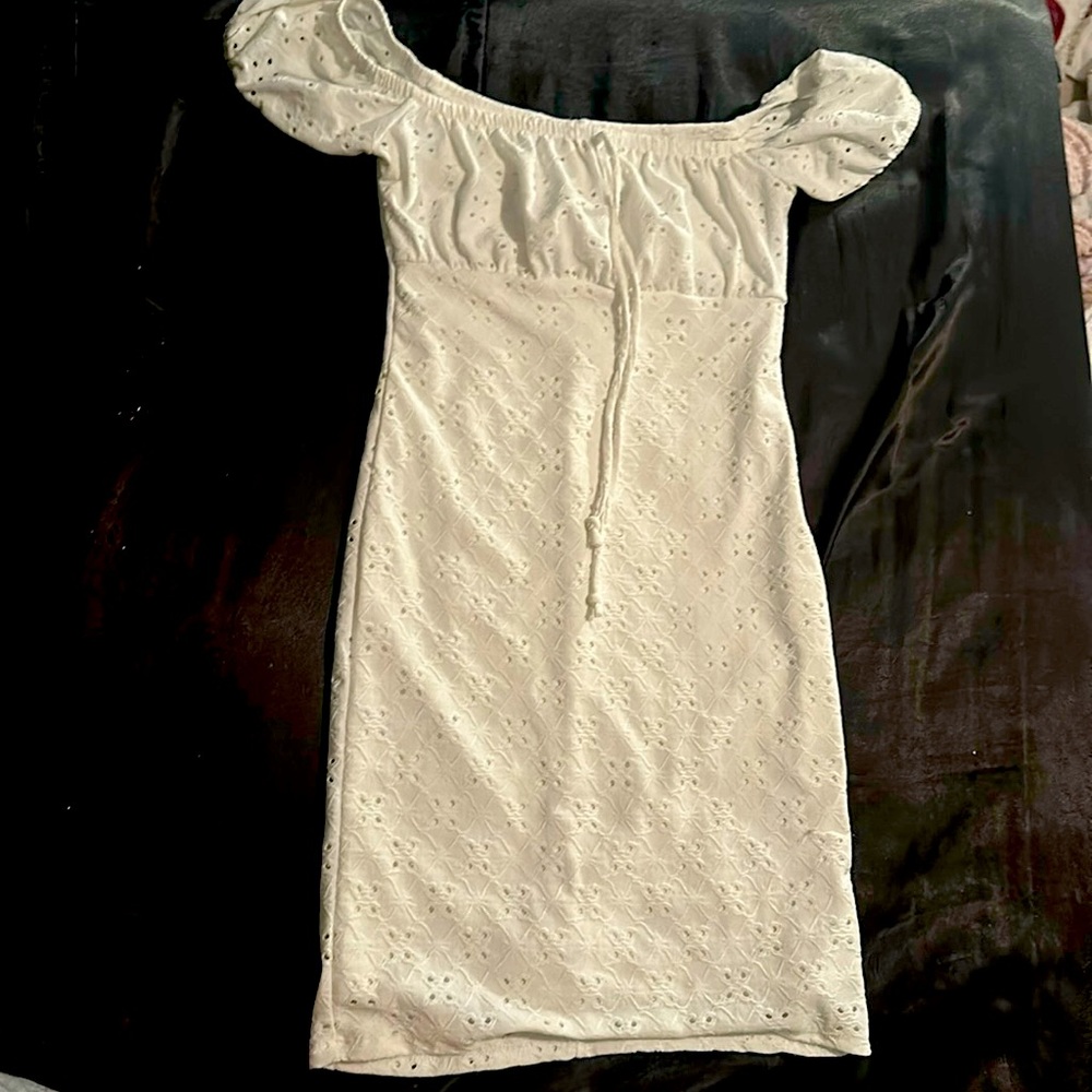 white off the shoulder dress